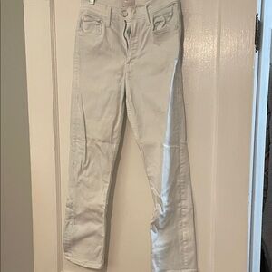 MOTHER Women's Cream Straight Leg Jeans